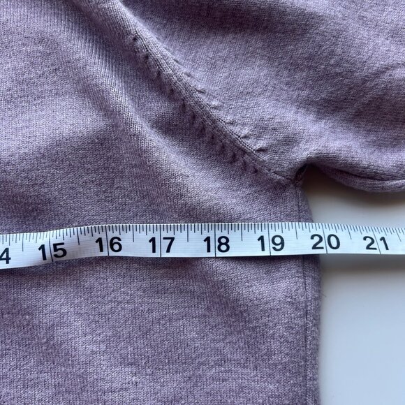 Vida Milano Cardigan Womens L Lavender Wool Blend Open Front Knit Ribbed Hem - Picture 9 of 10